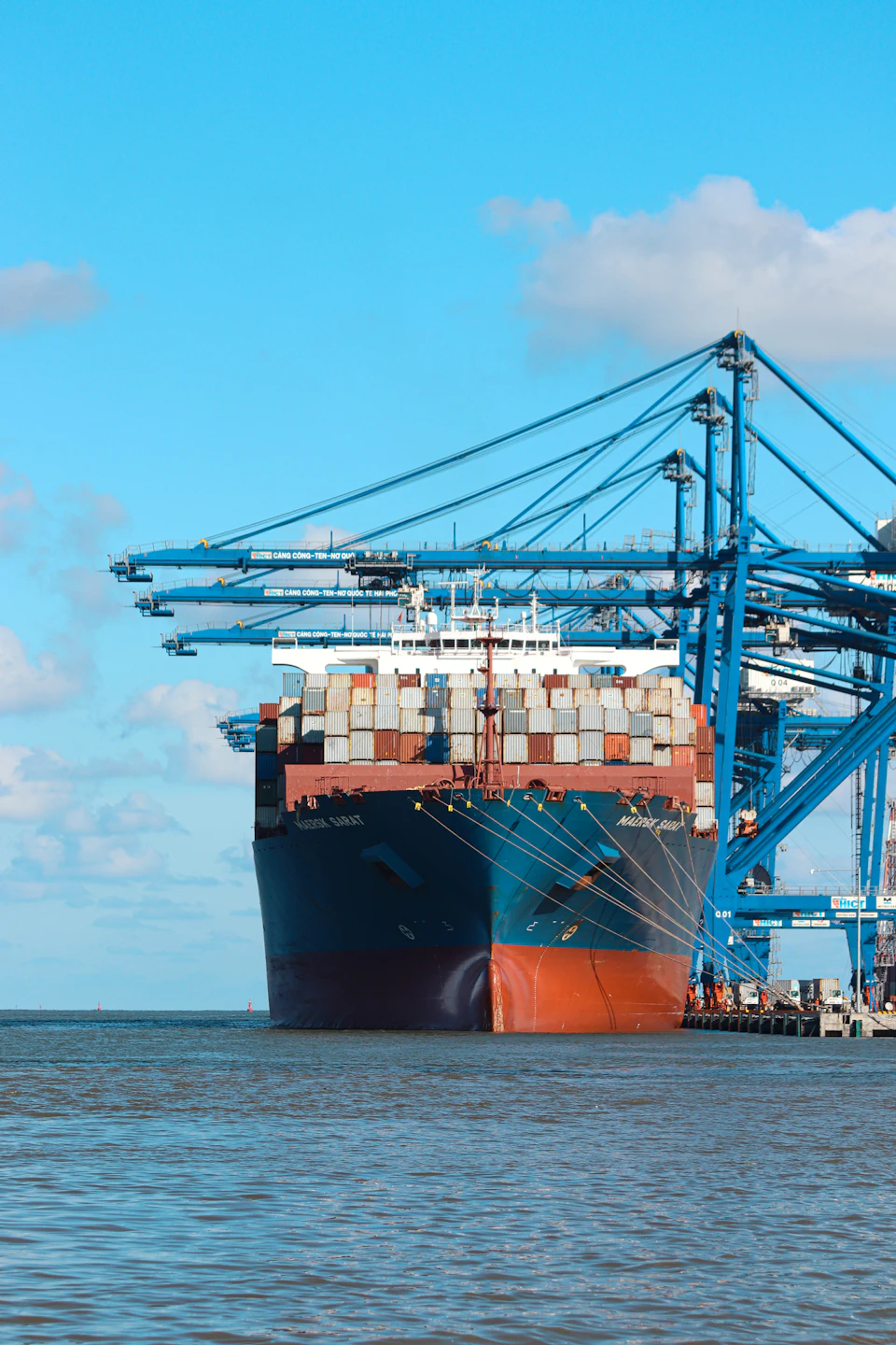 Cargo vessel alongside at berth