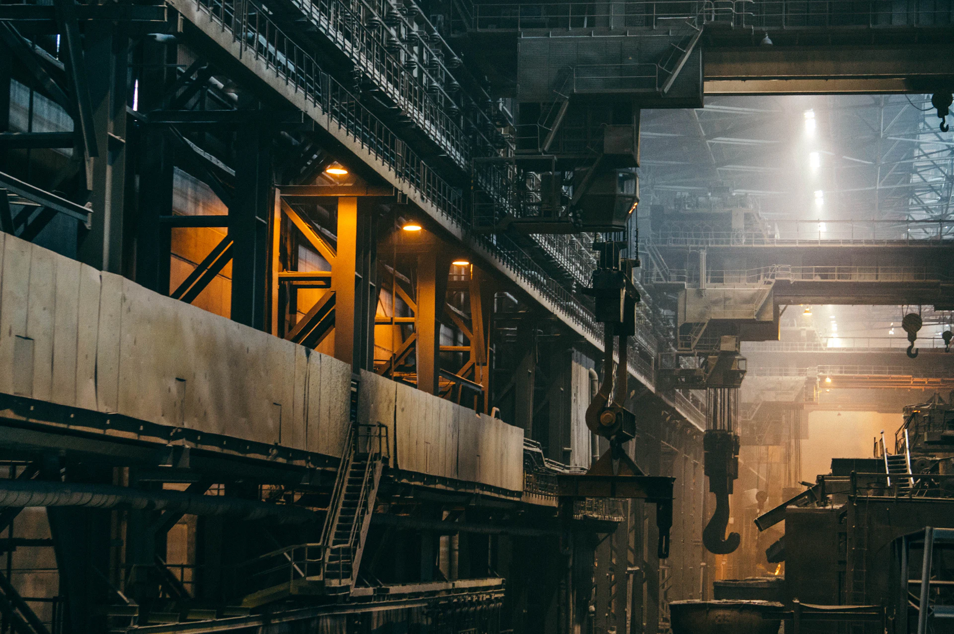 Interior of a large manufacturing hall