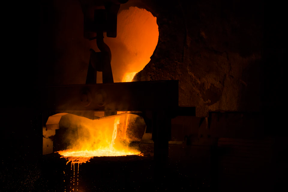 Operator working at a furnace
