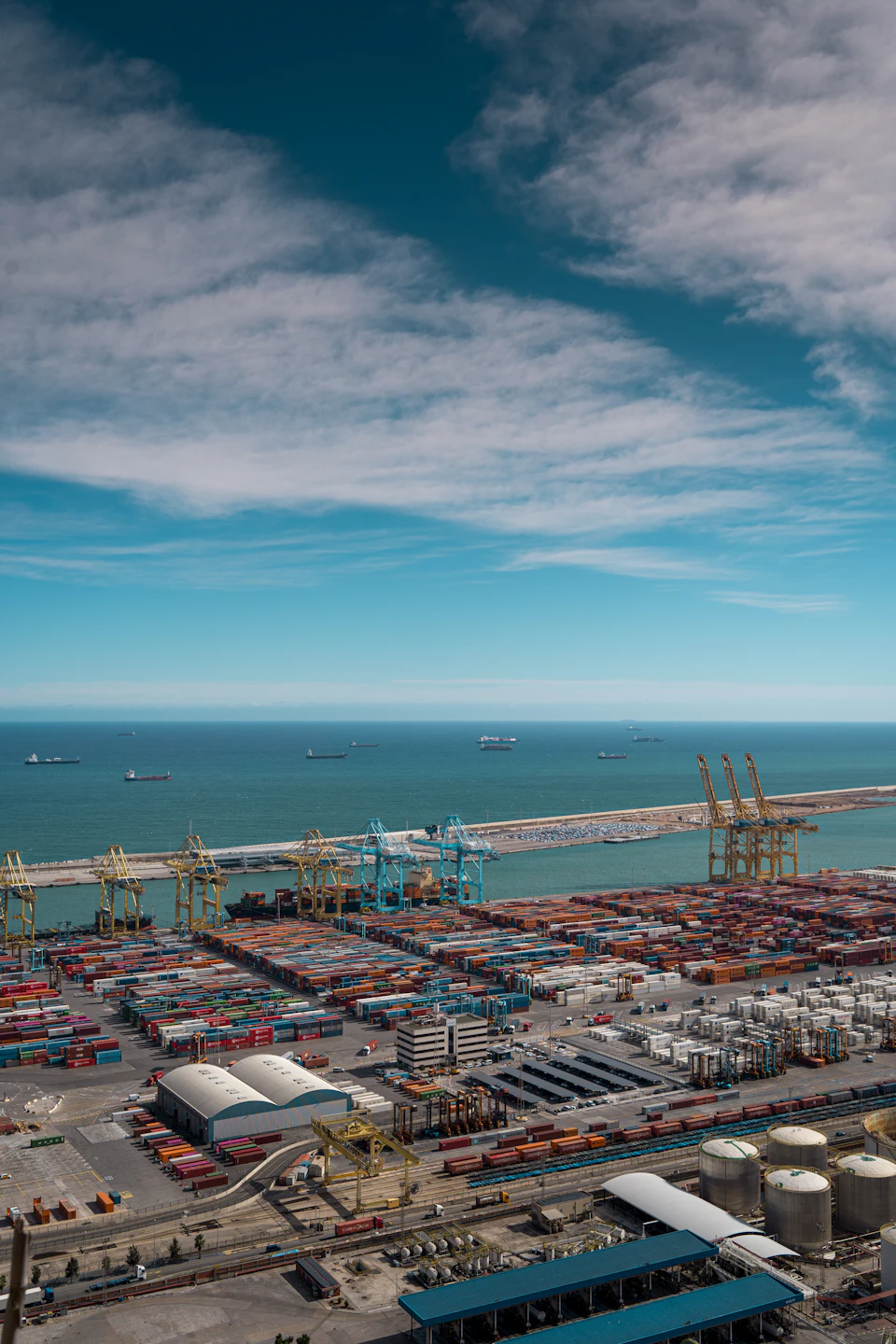 Container port seen from above